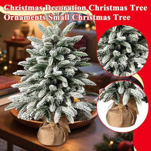 Christmas Tree Mini Small Desktop Christmas Tree Ornaments Simulation Cedar Tree PE Flocked Small Tree Desktop Decoration 2