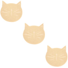 3Pcs Beige Cat Feeding Pad Claw-Resistant Litter Mat for Pets
