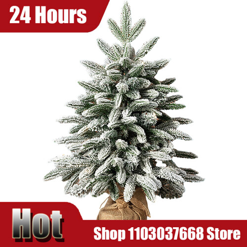 Christmas Tree Mini Small Desktop Christmas Tree Ornaments Simulation Cedar Tree PE Flocked Small Tree Desktop Decoration