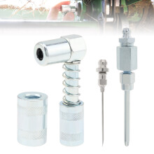 3pcs/set Grease Gun Coupler Nozzle 90 Degree Butter Gun Accessory Kit Needle Grease Fittings Large Socket Adapter for Automobile