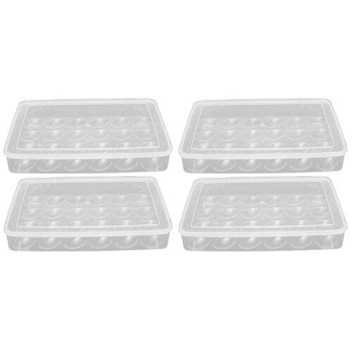 4 Pcs Refrigerator Egg Trays 24 Grids Egg Holder Storage Container