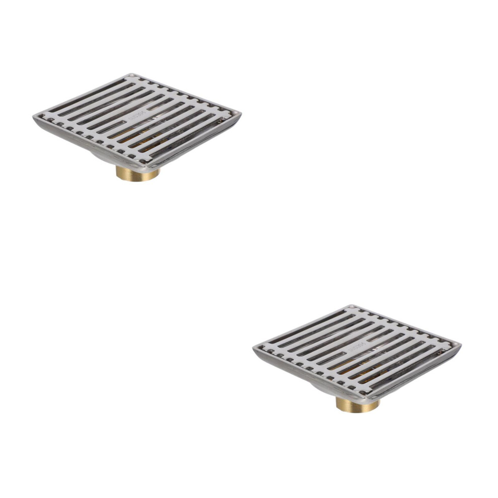 2Pcs Stainless Steel Shower Drain Hair Catcher Cover 3722485360314