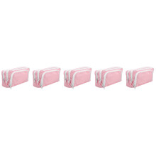 5Pcs Large Capacity Pink Pencil Pouch Cloth Zipper Pencil Bag for Home
