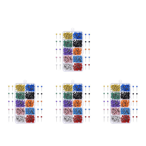 2000Pcs Assorted Round Map Pins for Corkboard and Whiteboard