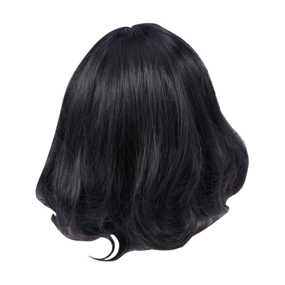 Villcase Unisex Black Lace Front Short Synthetic Wigs For Party And Cosplay