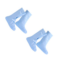 2Pairs Wear-Resistant Sky-Blue Rubber Shoe Covers for Rain and Hiking