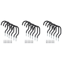 18Pcs Bike Ceiling Hangers Black Galvanized Steel Hooks for Garage Use