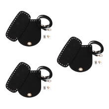 3Pcs Black DIY PU Purse & Shoulder Bag Sewing Kit Versatile Materials