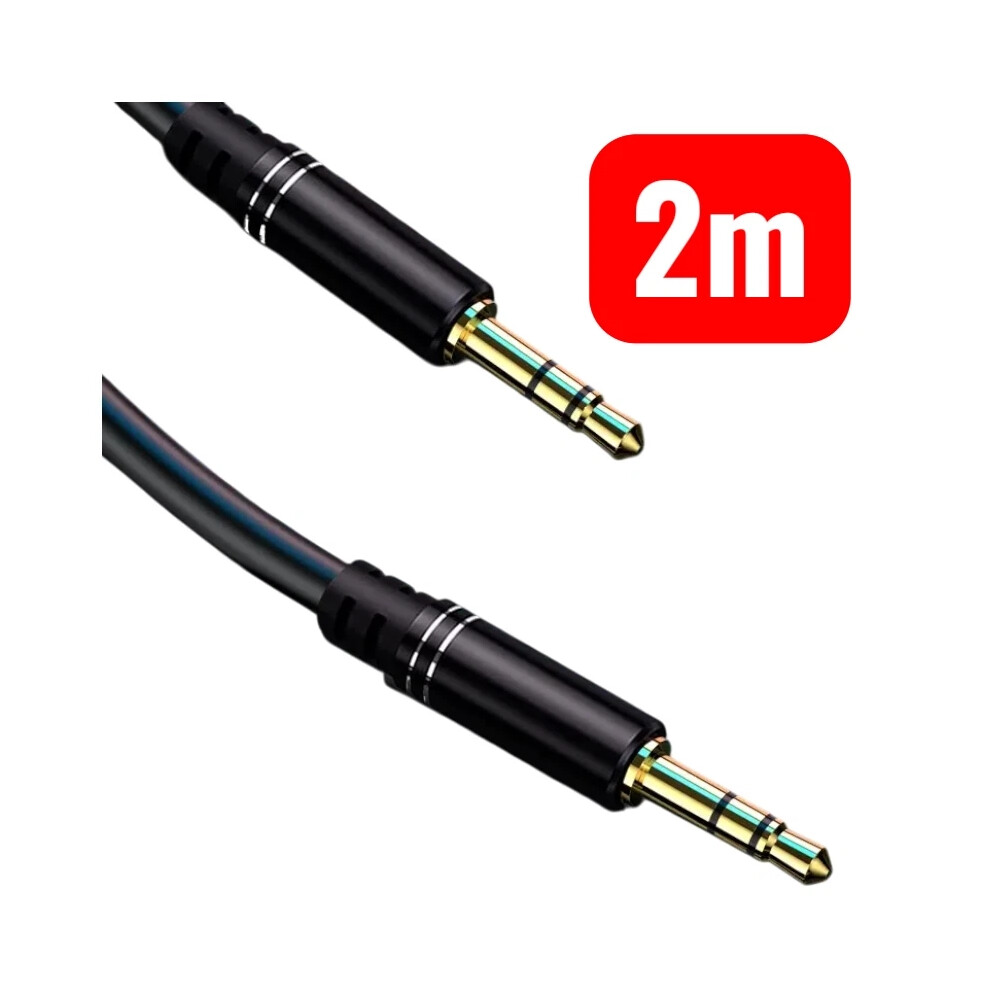 3.5Mm Aux Audio Cable 2M Stereo Jack Lead Gold 674026158351