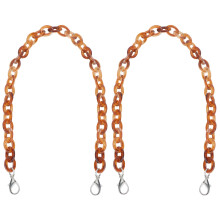 2Pcs Coffee Purse Chains Premium Shiny DIY Straps for Mini Tote Bags