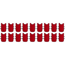 18Pcs Red Football Training Vests Breathable Polyester Game Waistcoats