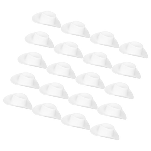 20Pcs Lightweight Mini Cowboy Hats Plastic Small Hat for Doll Decor