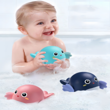 3Pcs Kids Bath Dolphin Toy Swimming Clockwork Dolls Play Water Fun Bathing Cute Fun Children Bathroom Shower Bathtub Animals Toy