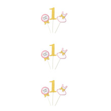 9Pièces Décoration Gâteau Or Cake Topper 1 An Fille Bébé