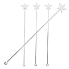 4Pcs Long Stainless Steel Stirring Rod For Coffee Cocktail Beverage