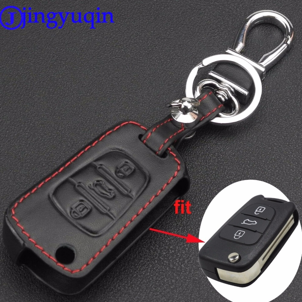 Remote 3 Buttons Leather Key Case For Kia Rio K2 K5 Sportage Sorento For Hyundai I20 I30 I35 Ix20 Ix35 Solaris Verna 6935161684407
