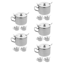 15Sets Silver Metal Countertop Jars for Sugar Salt and Spice Storage