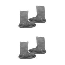 2Pairs Durable Grey Rubber Shoe Covers for Rain Protection and Hiking