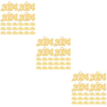 150Pcs Shiny Golden 2024 Number Charms for DIY Craft Jewelry
