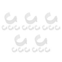 20Pcs White Plastic Curtain Rod Hooks U-Shaped Stable Anti-Slip Clips