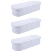 3Pcs Makeup Brush Cleaner Boxes Portable White Cleaning Box for Home