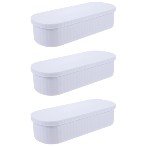 3Pcs Makeup Brush Cleaner Boxes Portable White Cleaning Box for Home