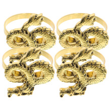 4 Pcs Earring Holder Organizer Napkin Rings Buckle Dragon