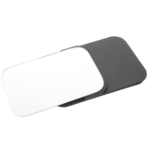 2Pcs Black PU Foldable Makeup Mirror with Portable Stand 2