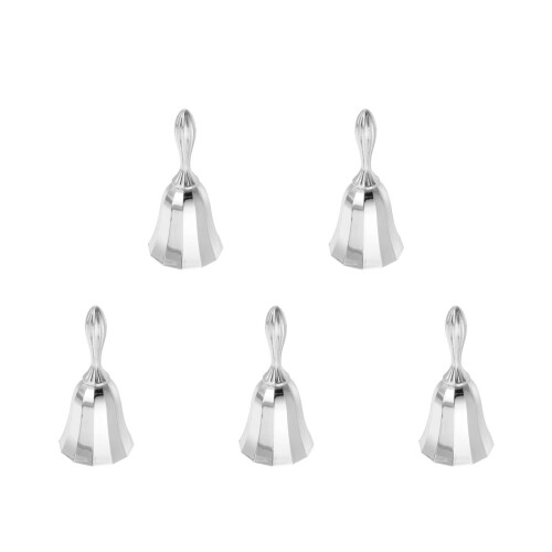 5Pcs European Style Silver Handheld Bells for Restaurant Bar Use