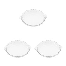 3Pcs Glass Pie Plates Versatile Baking Tray Clear Set