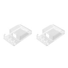 2Pcs Home Waterproof Plug Box Transparent with Adhesive Hook Design