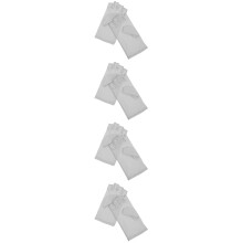 4Pairs Comfortable Fingerless Gel Nail Gloves Light Grey Kids Manicure