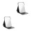 2Pcs Black PU Foldable Makeup Mirror with Portable Stand 5
