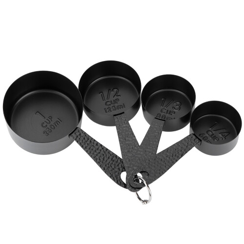 4PCS Stainless Steel Measuring Spoons Set 60ml-250ml Black Kitchen Tools 1