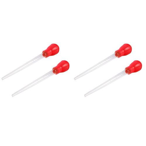 4Pcs Durable Red Aquarium Cleaning Tool Fish Tank Pipette 2