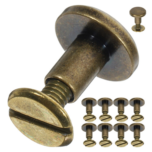 30Pcs Durable Golden Round Flat Head Binding Screws for Craft Projects 2
