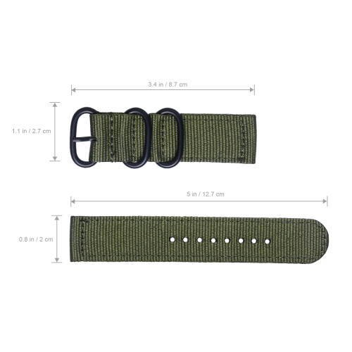 1pcs Watch Band For Men's 20mm Width 2mm Thickness In Black 1