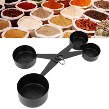 4PCS Stainless Steel Measuring Spoons Set 60ml-250ml Black Kitchen Tools