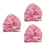 3Pcs Satin Bath Cap Pink Elastic Sleep Bonnet Multipurpose 7