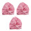 3Pcs Satin Bath Cap Pink Elastic Sleep Bonnet Multipurpose 8