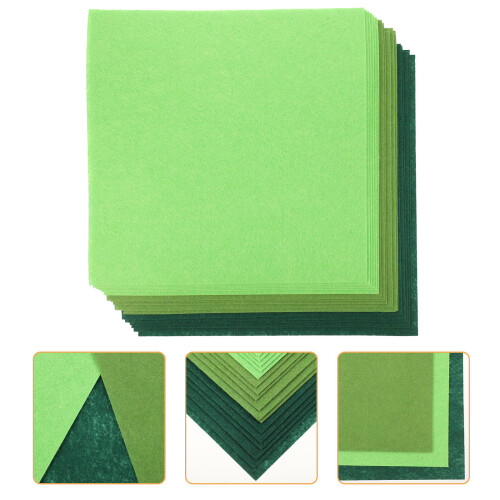 54Pcs Green Polyester Felt Sheets for Children DIY Craft Handmade Work 1
