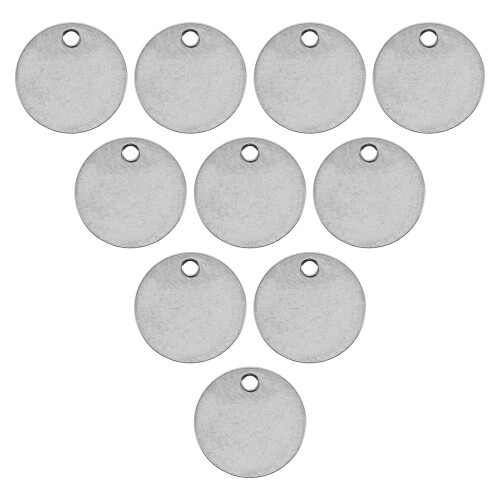 100Pièces Plaques Rondes Argent Acier Pour Gravure 2