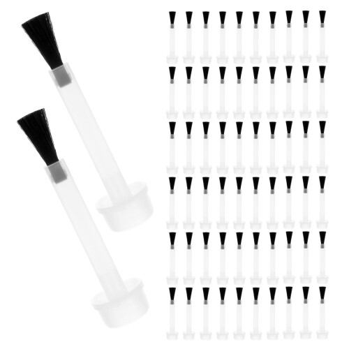 300Pcs Replacement Nail Polish Brush Kit Soft Plastic Bristles Black 2
