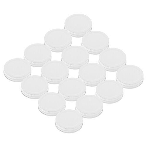100Pcs Tinplate Mason Jar Lids Reusable White Canning Jar Caps 2