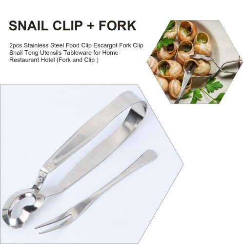 10Pcs Stainless Steel Snail Tong and Fork for 2