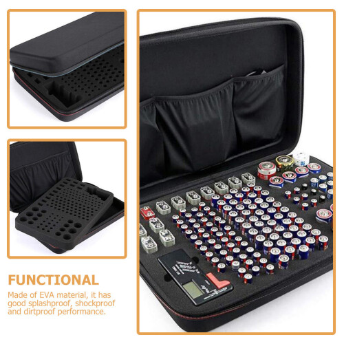 Lithium Battery Storage Box Organizer Cordless Batteries Case Black 2