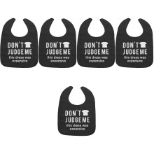 5Pcs Washable Adult Bibs for Seniors Black Reusable Eating Protectors
