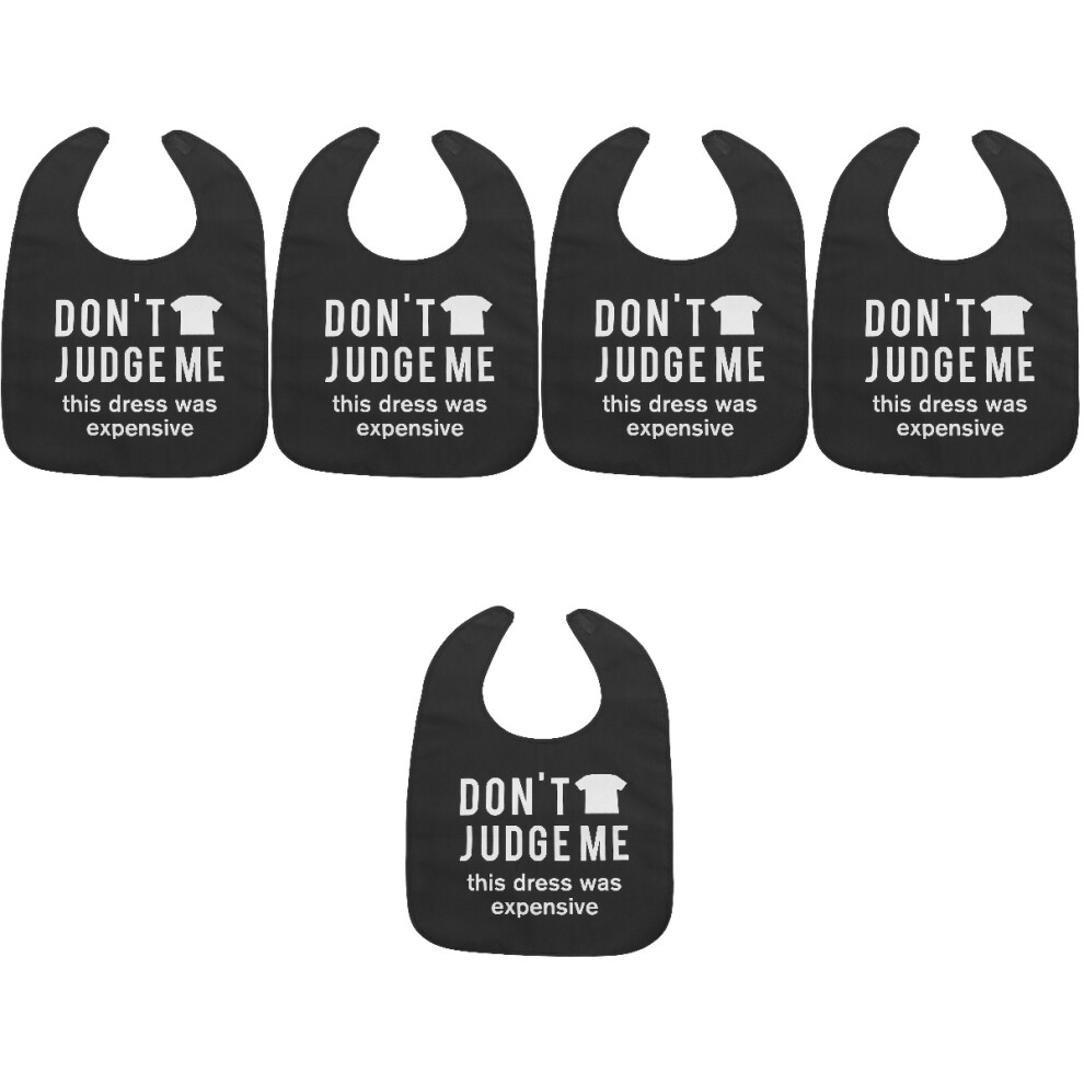 Totority Black 5Pcs Washable Adult Bibs For Seniors Reusable Eating Protectors