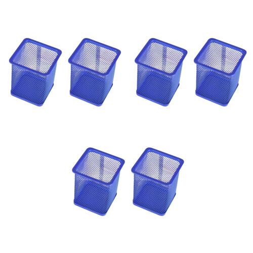6Stk Robuster Metall Pen Container Blau Ideal Für Stifte