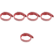 5Stk Leder Hundehalsband Verstellbar, Hautfreundlich, Für Haustiere